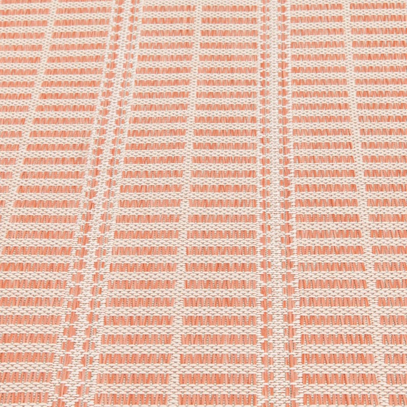 (E440) Clyde Peach Striped Outdoor Area Rug, 5x7