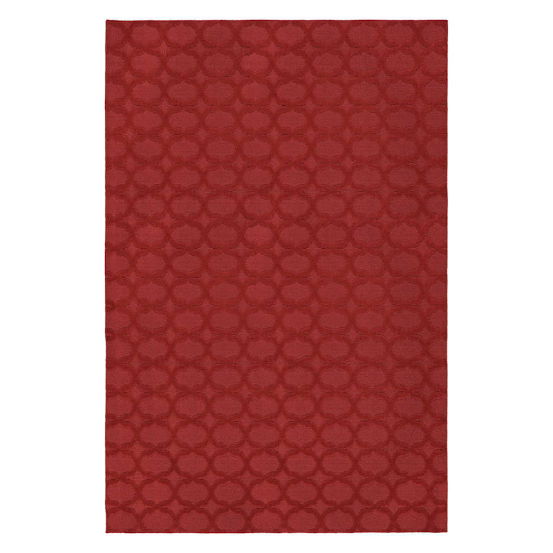 (D549) Sparta Red Tufted Area Rug, 7x10