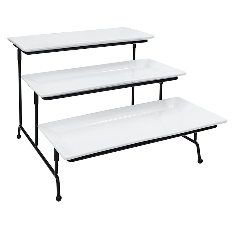 3 tier rectangular serving platter cheap
