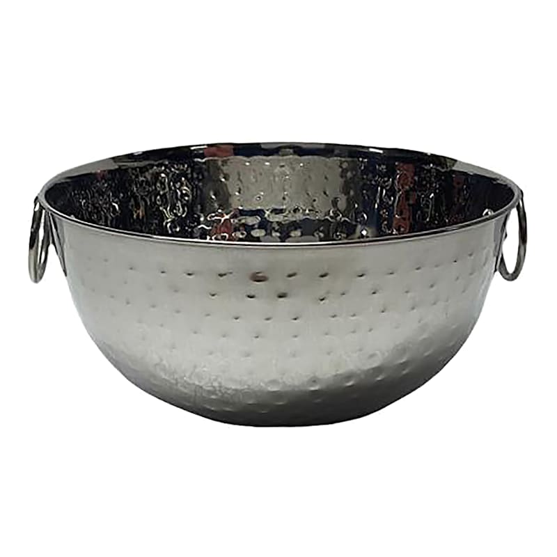 Silver Hammered Metal Bowl, Large