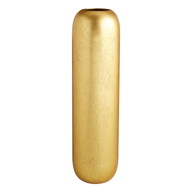Gold Foiled Metal Floor Vase, 30"