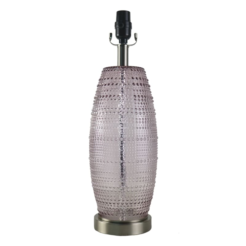 Grace Mitchell Purple Ribbed Glass Table Lamp, 19"