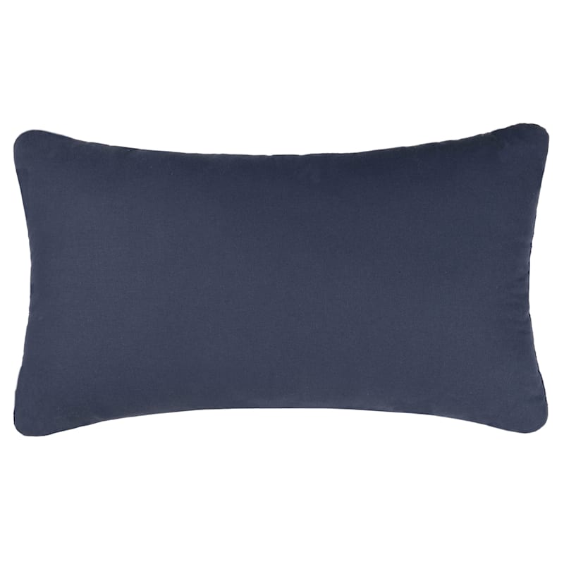 Ty Pennington Navy Woven Throw Pillow with Buttons, 14x24