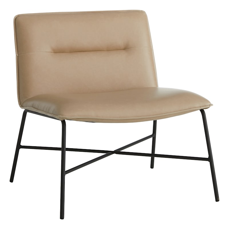 White faux best sale leather accent chair