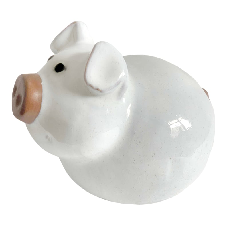 Outdoor Ceramic Pig Figurine, 6"
