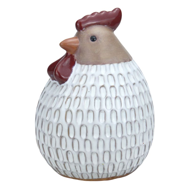 Outdoor Ceramic Chicken Figurine, Large