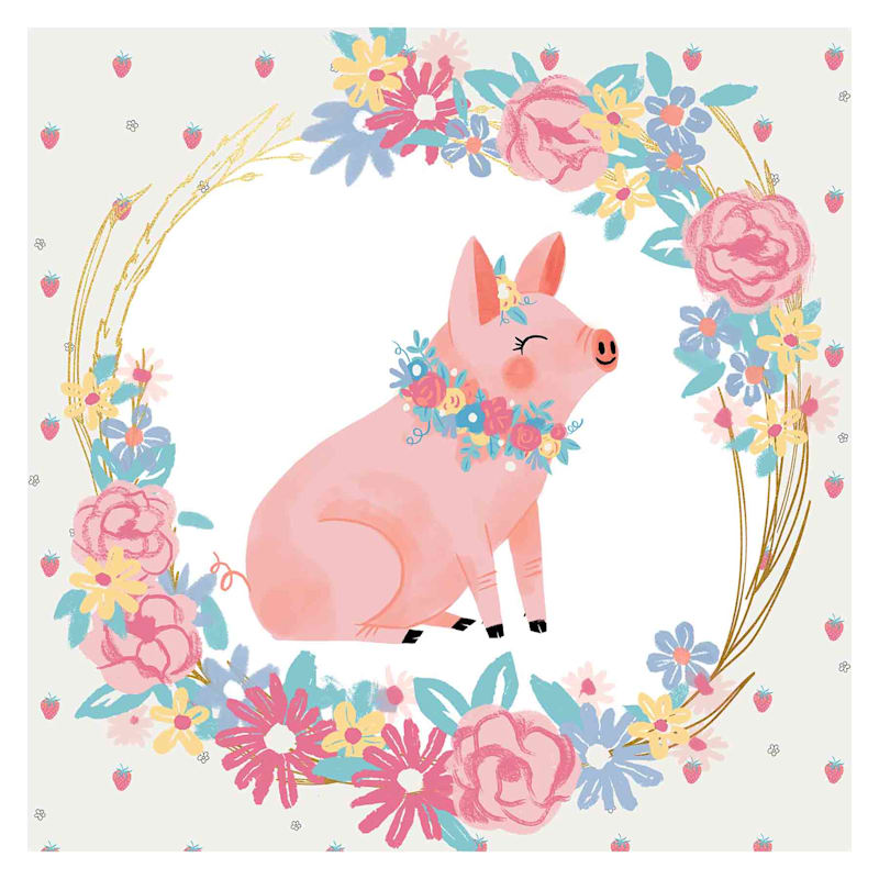 Tiny Dreamers Pig Canvas Wall Art, 12"