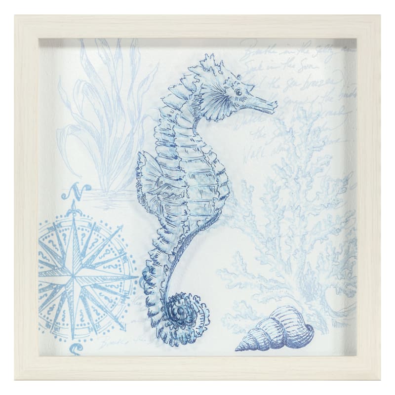 12x12 Framed Seahorse Wall Art At Home