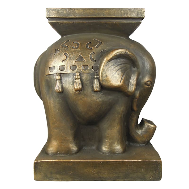 Found & Fable Metallic Elephant Garden Stool, 20"