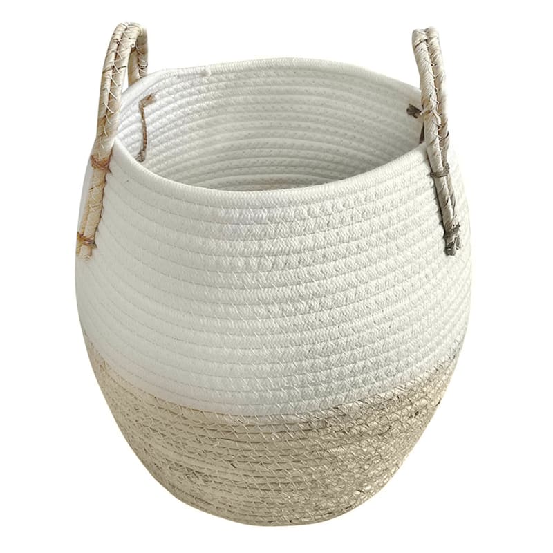 Tracey Boyd White & Natural Cotton Rope Basket, Medium