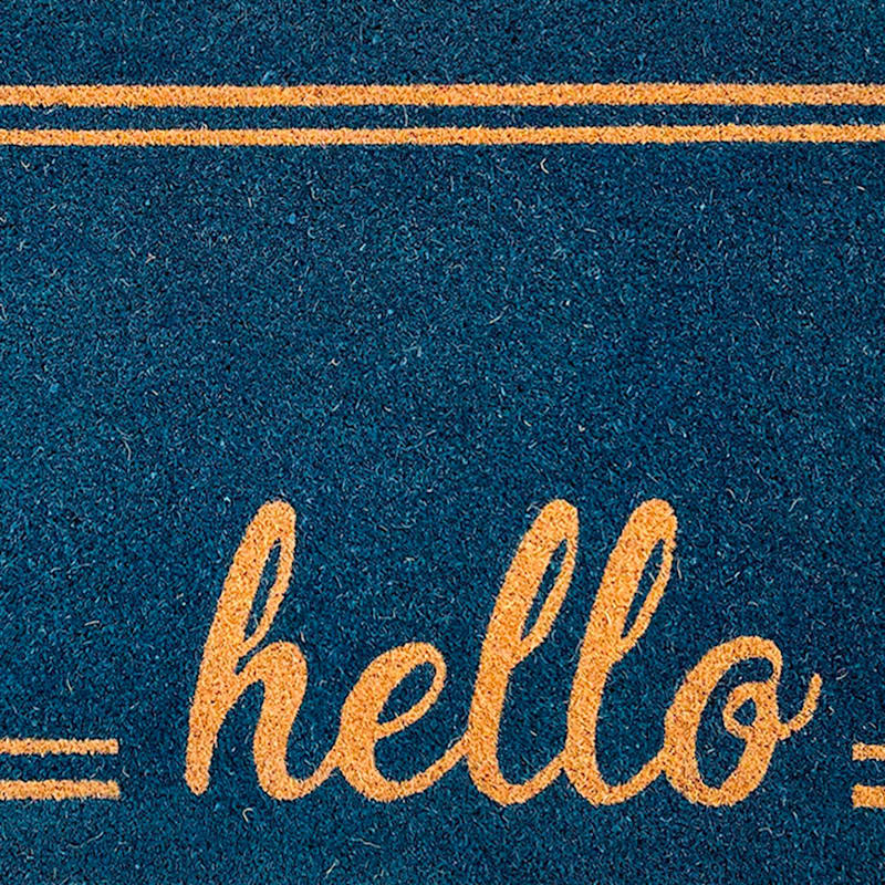 Hello Navy Oversized Coir Mat, 22x47 | At Home