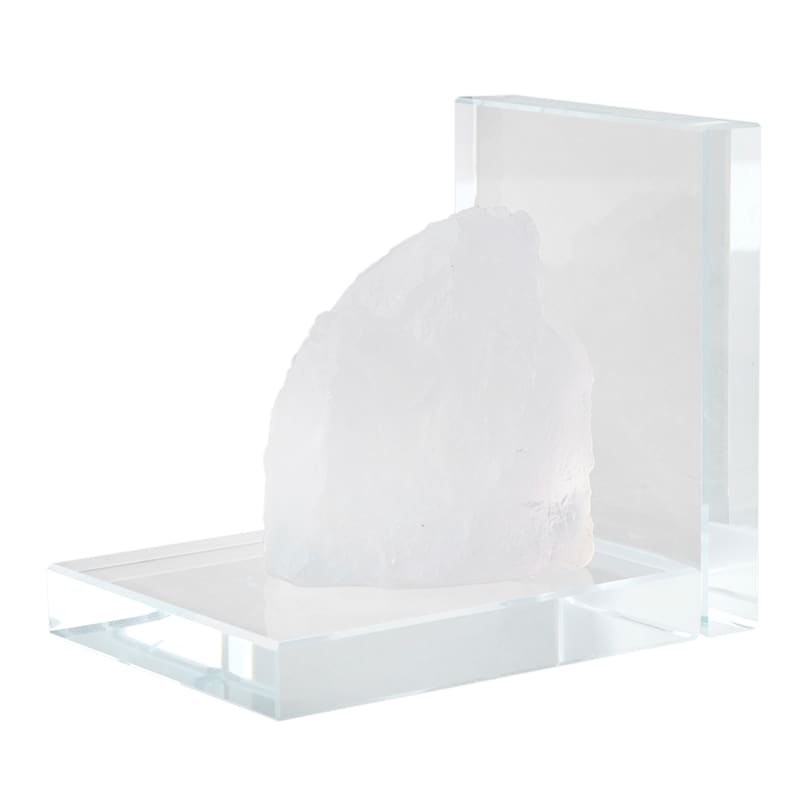Laila Ali 1-Piece White Crystal Bookend, 4"