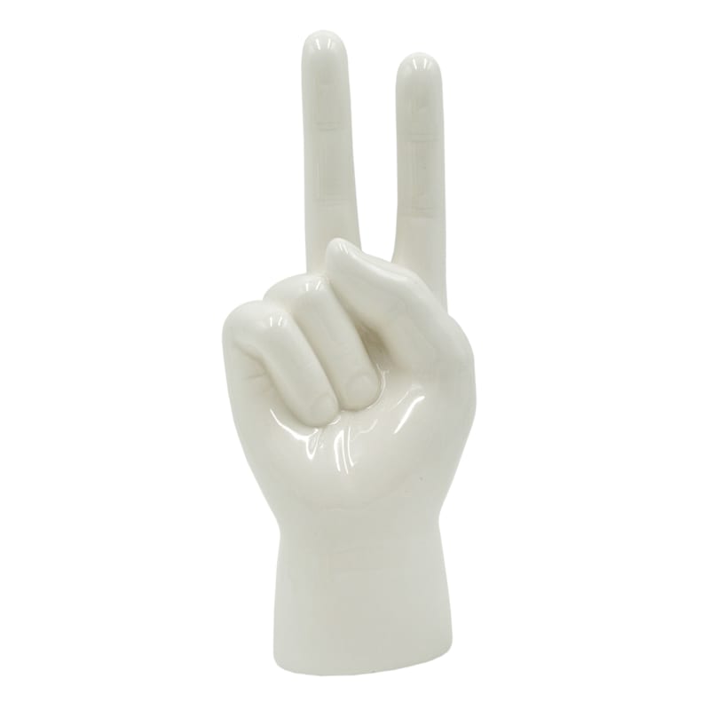 White Ceramic Hand Holder 3x8