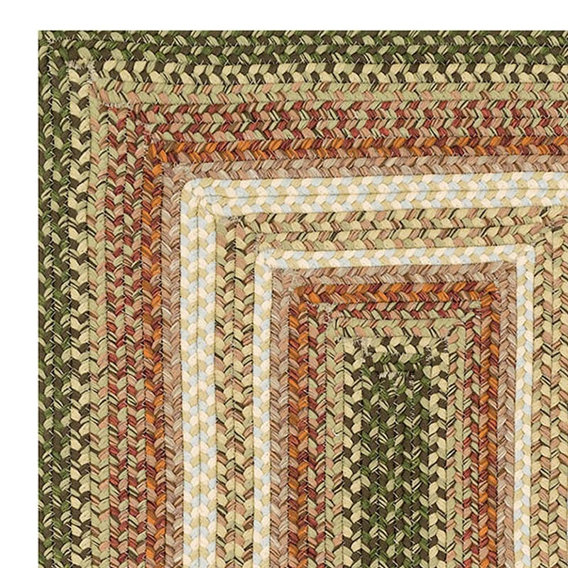 (D69) Lucius Green Multi-Colored Braided Accent Rug, 3x5
