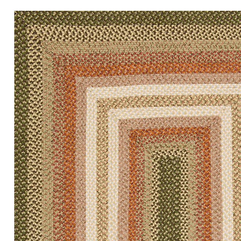 (D69) Lucius Green Multi-Colored Braided Area Rug, 5x7