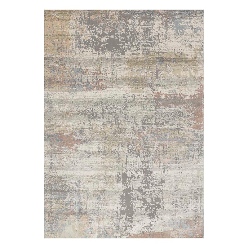 Villa Abstract Distressed Ivory & Gray Area Rug, 5x8, Sold by at Home