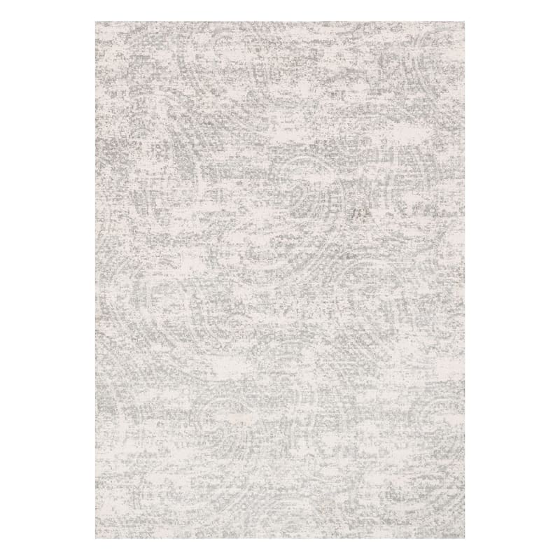 (A252) Willow Microfiber Gray Area Rug, 5x7