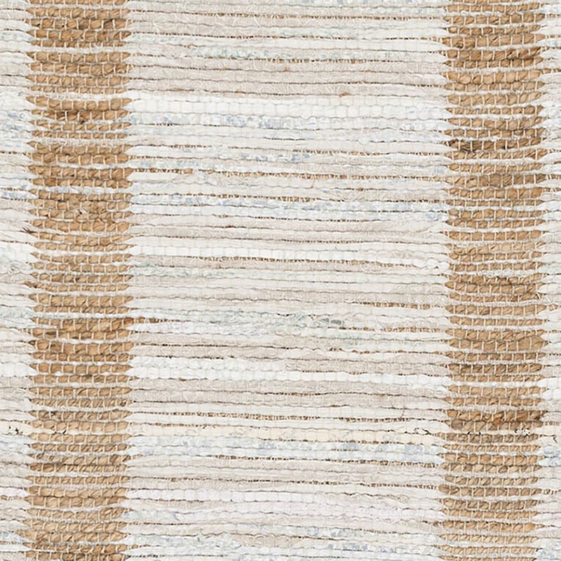 (B312) Henning Hand Woven Cotton & Jute Ivory Chindi Area Rug, 3x5