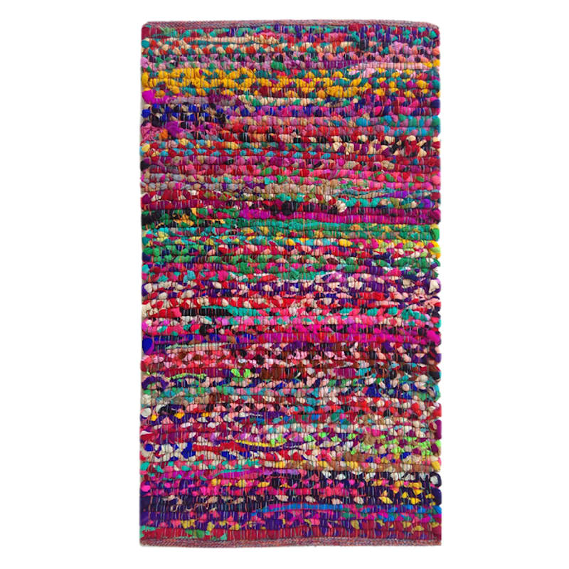 Multicolor Braided Chindi Accent Rug, 2x3