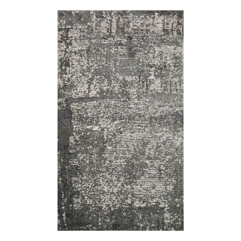 (B528) Holden Abstract Gray Accent Rug, 3x5