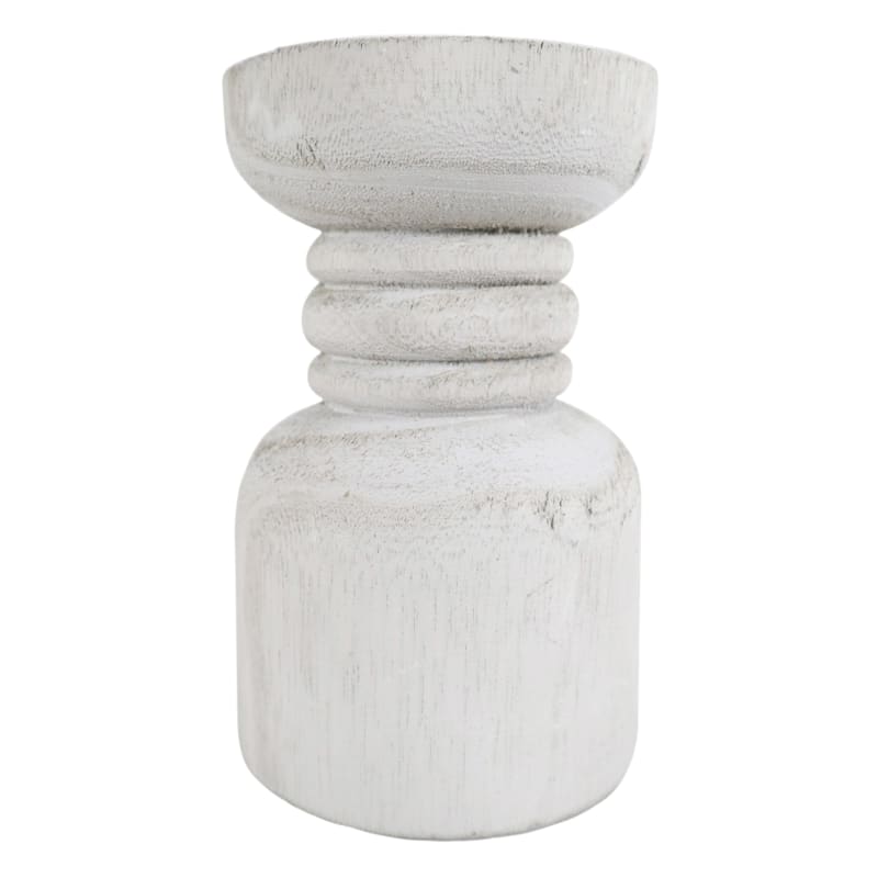 Ty Pennington Bleached Wood Candle Holder, 7"