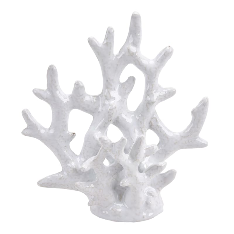 Ty Pennington White Ceramic Coral Figurine, 8.5"