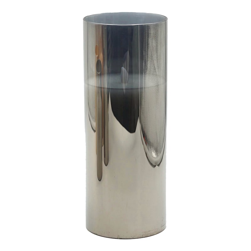 Honeybloom Smoked Gray LED Glass Candle, 10"