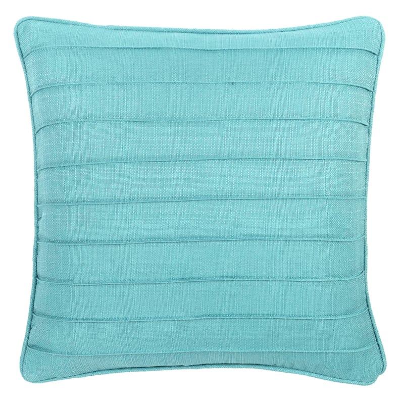 Dynasty Turquoise Pintuck Throw Pillow, 20"