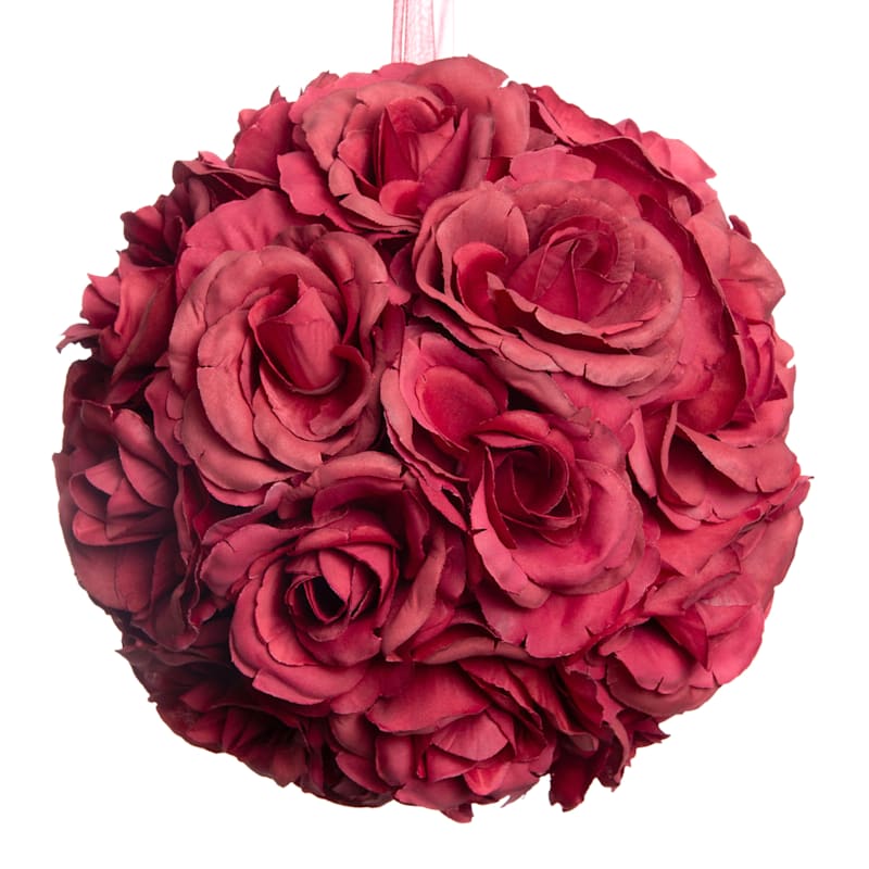 Red Rose Floral Ball, 8"