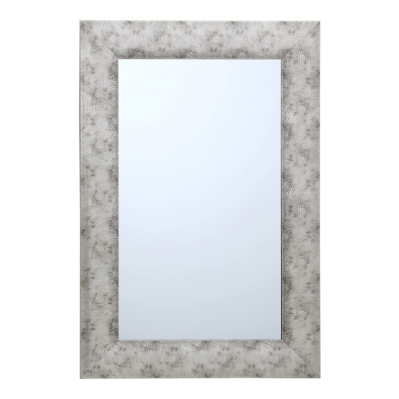 Silver Raised Dots Framed Wall Mirror, 24x36