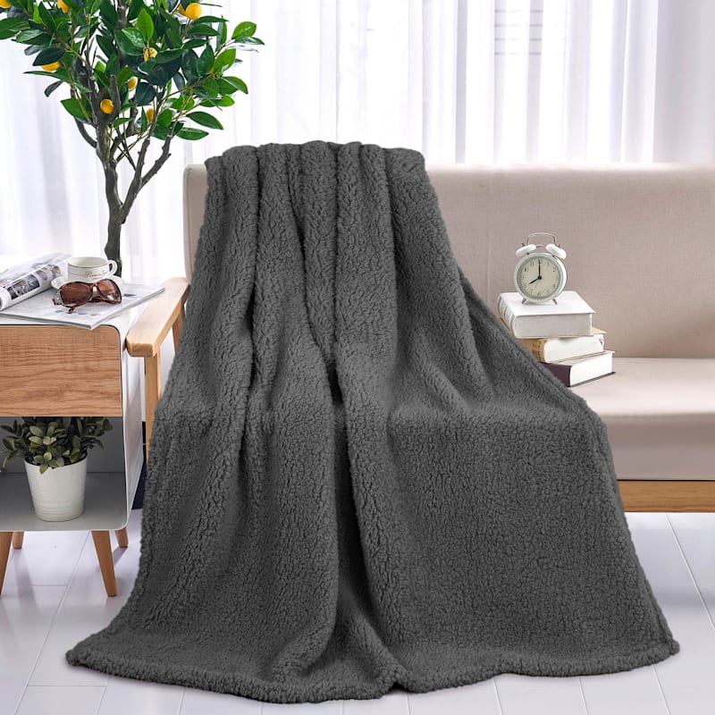 Grey best sale sherpa throw