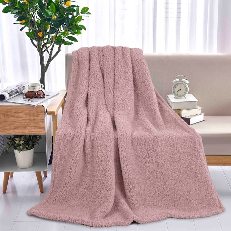 Throw deals blanket blush