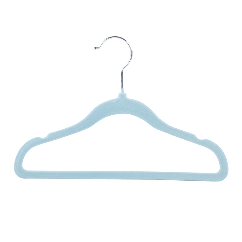 Tiny Dreamers 10-Piece Velvet Kids Hanger, Cerulean, Blue Sold by at Home