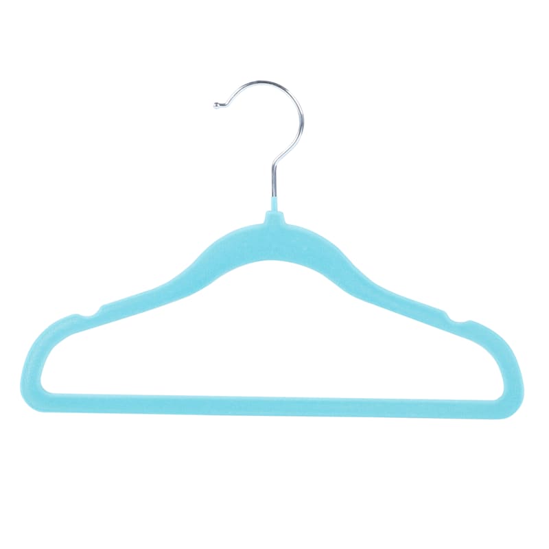Tiny Dreamers 10-Piece Velvet Kids Hanger, Angel Blue Sold by at Home