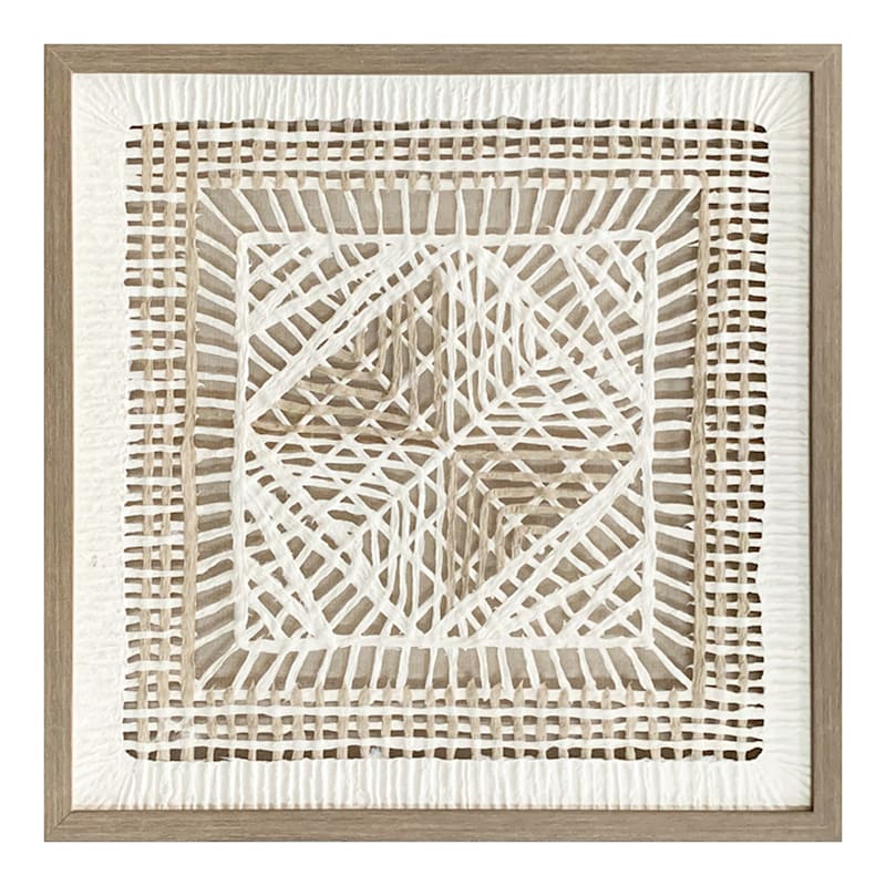 Glass Framed Rice Paper Wall Art, 21"