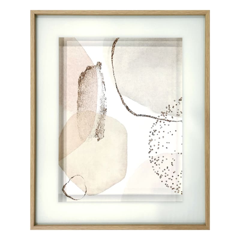 Glass Framed Abstract Print Wall Art, 16x20 At Home