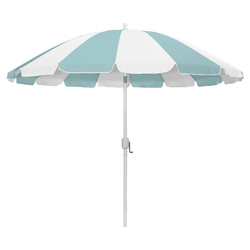 Ty Pennington Blue & White Striped Outdoor Umbrella