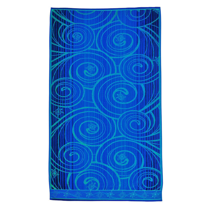 Free Swim Blue & Green Beach Towel, 34x63