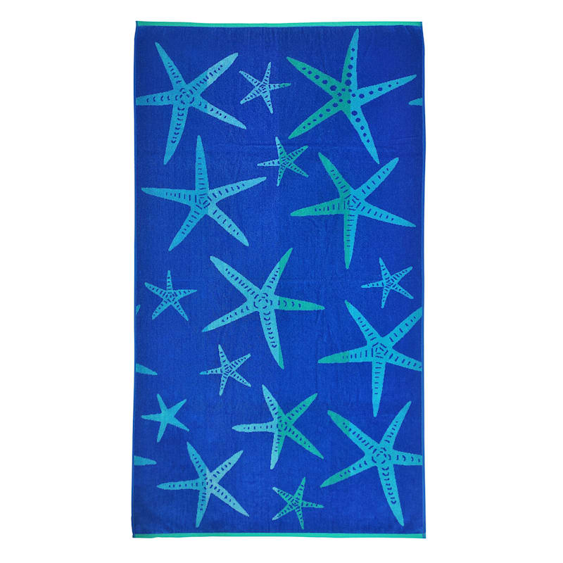 Blue Starfish Beach Towel, 34x63