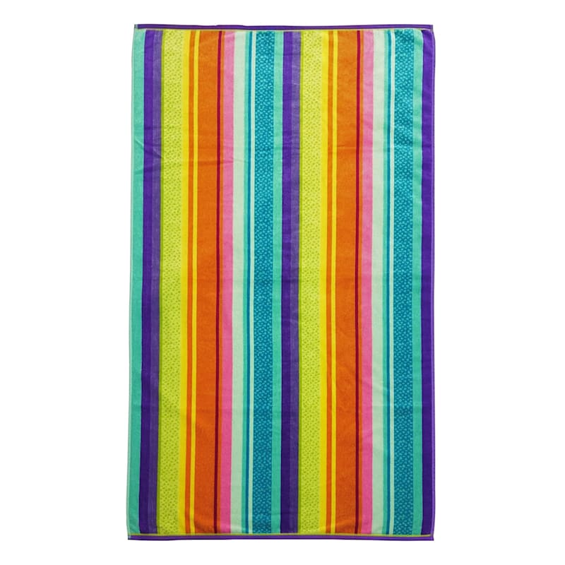 Sugaro Rainbow Striped Beach Towel, 34x63