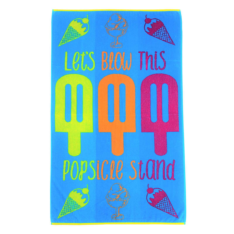 Multicolor Popsicle Stand Beach Towel, 34x63