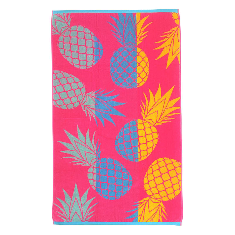 Multicolor Pineapple Beach Towel, 34x63