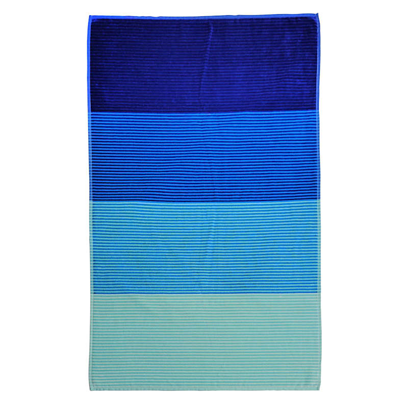 Blue Ombre Striped Beach Towel, 34x63