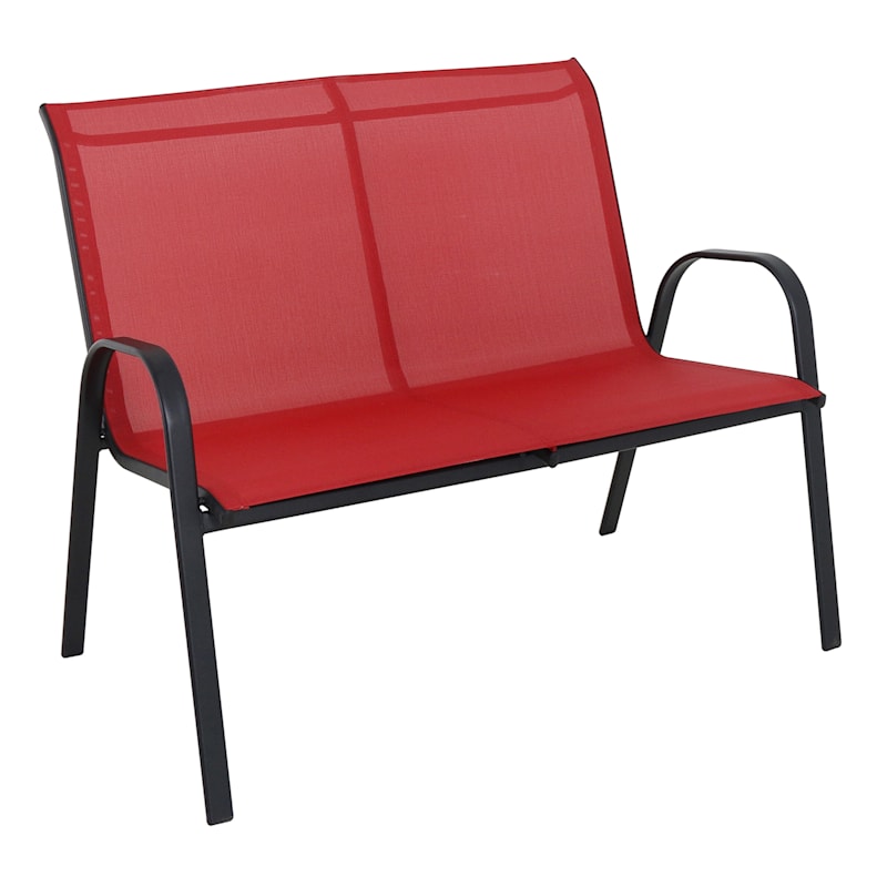 Stackable Red Sling Patio Settee