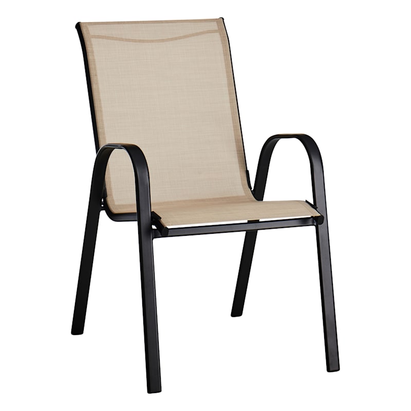 Stackable Taupe Outdoor Sling Chair