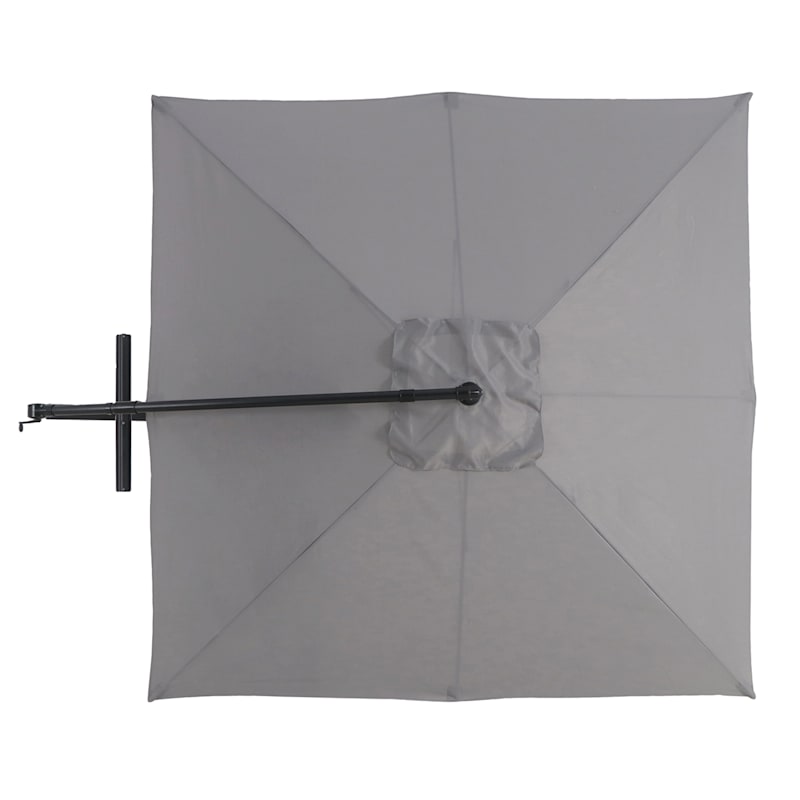 Square Offset Grey Outdoor Aluminum Umbrella, 8'