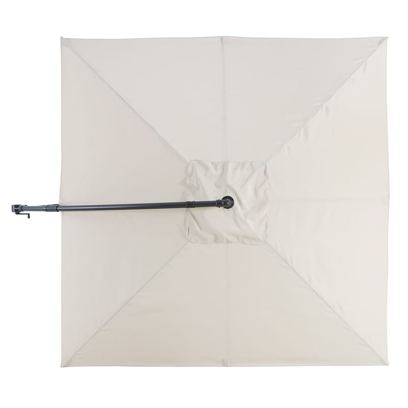Square Offset Tan Outdoor Aluminum Umbrella, 8'