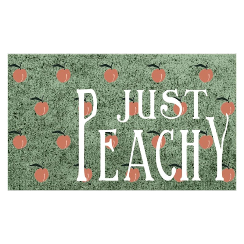 Just Peachy Green & Peach Coir Doormat, 18x30