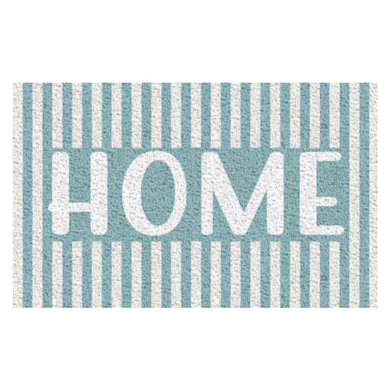 Ty Pennington Light Blue & White Striped Home Coir Doormat, 18x30