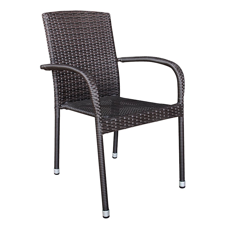 Brown Wicker Stackable Patio Chair